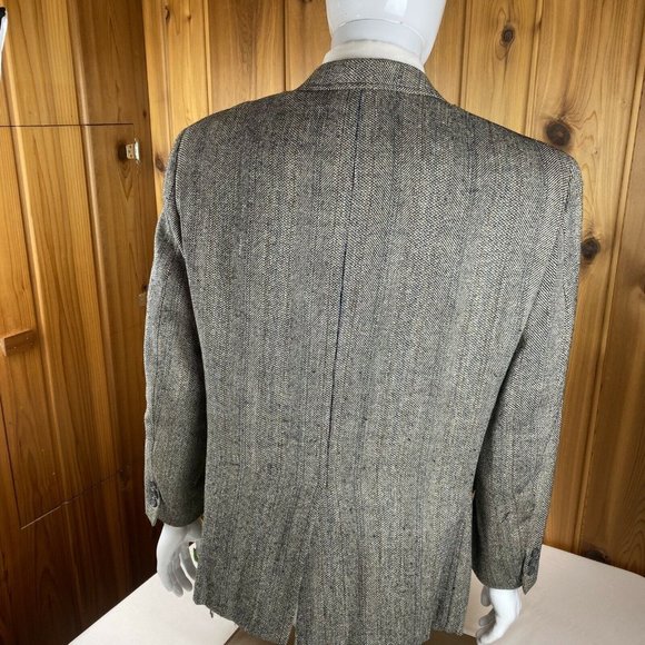 VTG Brooks Brothers Brooksgate Blazer Jacket Suit Coat Gray Herringbone USA 44R - Picture 12 of 12